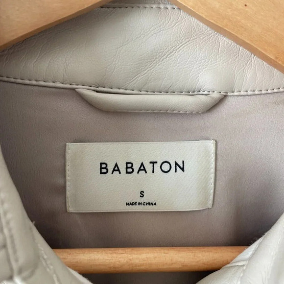 Aritzia Babaton Pelli Faux Leather Vegan Shirt  Jacket Size Small - Picture 8 of 9